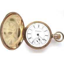 Antique 10k Goldfilled Hampden Pocket Watch,s6,hunter Case,serviced ,run