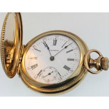 Antique 1902 Waltham 3/0 Size Ladies Pocket Watch Sn 11228372 Gf Case Running