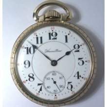 Antique 1910 Hamilton Watch 10k Rolled Gold Plate 992 Pocket 21 Jewels Size 16