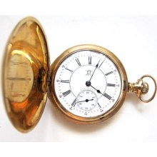 Antique Deuber 14k Gold Filled Pocket Watch 12s,17j Adj,hunter Case,run