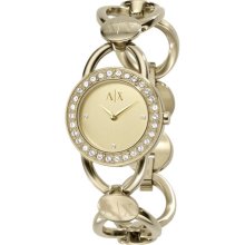 Armani Exchange Gold Plated Stainless Steel Ladies Watch AX4083