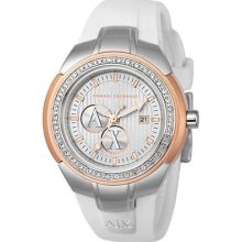 Armani Exchange Ladies Rose Gold And Crystals Watch Ax5052