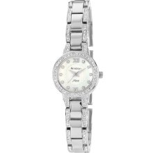 Armitron Corporation 75 4087Mpsv Armitron Ladies Silver-Tone Bracelet With Crystal Accents With Mother Of Pearl Dial Watch