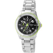 Armitron Menâ€™s Silver Tone Stainless Steel with Black Dial Chronograph Watch