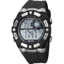 Armitron Men's 408172blk Sport Chronograph Black Strap Digital Display Watch