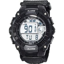 Armitron Men's Chronograph Black Resin Digital Sport Watch Quartz Dual Alarm