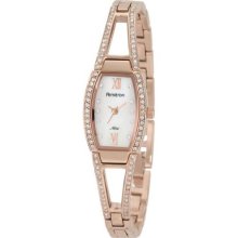 Armitron Womens Crystal Accented Rose Gold Bangle Dress Watch Gold