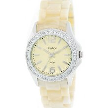 Armitron Women's Swarovski Crystal Bezel With Resin Bracelet Watch 753935ivhn