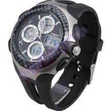 Army Military Black Analog&digital Waterproof Mens Quarts Sports Wrist Watch