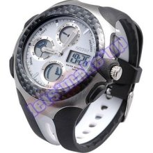 Army Sports Analog & Digital Date Alarm Quartz Waterproof Mens Wrist Watch