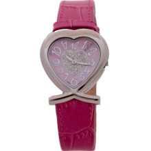 August Steiner As10pn Forever Young Crystal Heart Pink Womens Watch