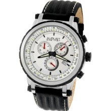 August Steiner Asa814bk White Dial Quartz Chronograph Mens Watch