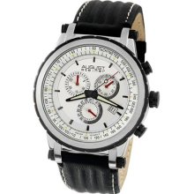 August Steiner Men's White Dial Quartz Chronograph Watch