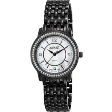 August Steiner Watches Women's White Mother of Pearl Dial Black Base M