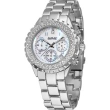 August Steiner Watches Women's White Mother of Pearl Silver Tone Base