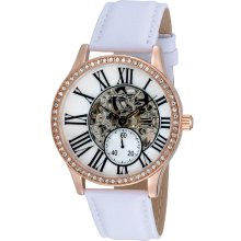 August Steiner Women's Crystal Skeleton Automatic Strap Watch (August Steiner ladies crystal automatic watch)