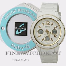 Authentic Baby-g Tough White Digital Watch Bga151-7bcr