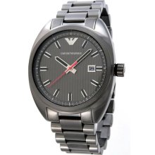 Authentic Emporio Armani Mens Watch AR5910 Gunmetal Textured Dial New InBox