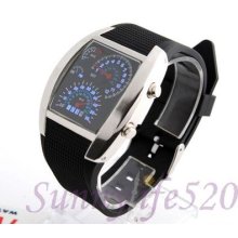 Aviation White Green Blue Date Day Water Proof Men Women Analog Led Sports Watch