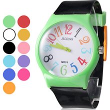 Balck Unisex Rubber Analog Quartz Wrist Watch