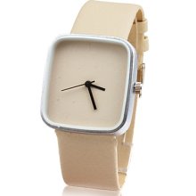 Band Fashion PU Quartz Wrist Watch For Women(White)