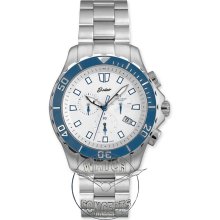 Belair Men Diver wrist watches: Steel Chronograph White Dial a9810w/b-