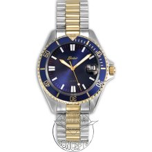 Belair Men Diver wrist watches: Divers 2-Tone Case Blue Dial a9304t-bl