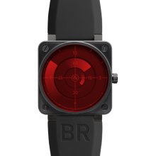Bell & Ross Men's Aviation BR01 Black Dial Watch BR01-92-Red-Radar