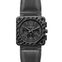 Bell & Ross Men's Aviation BR01 Black Carbon Fiber Dial Watch BR01-94-Carbon Fiber Phantom