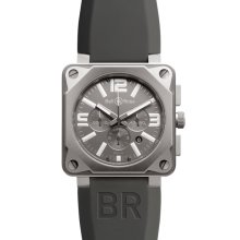 Bell & Ross Men's Aviation BR01 Black Carbon Fiber Dial Watch BR01â€94â€Pro Titanium