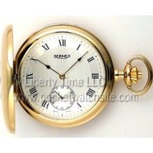 Bernex 22105 Swiss Gold Plated Demi-Hunter Pocket Watch AN