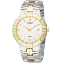 BK232451A -- Citizen Mens Two-tone Quartz Watch w/ Round White Dial BK2324-51A BK2324-51A