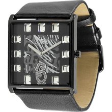 BKE Mixed Animal Print Dial Watch in Black
