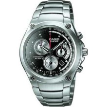 Black Face Casio Edifice Chronograph Stainless Steel Mens Watch Ef507d-1