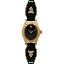 Black Hills Gold Ladies Black Coated Watch with Black Face