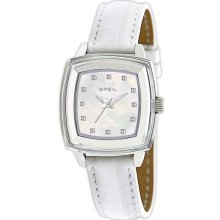 Breil 'Orchestra' Square Case Leather Strap Watch