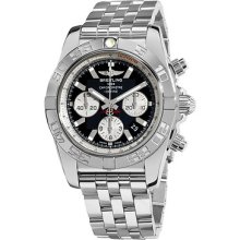 Breitling Chronomat 44 Automatic Chronograph Black Dial Mens Watch AB011012-B967