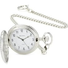 Bucasi Pw1020sg Hunting Case Engravable Silver Gold Tone Chain Pocket Watch