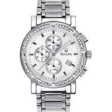 Bulova 96e03 Men's Diamond Stainless Steel Band White Dial Watch
