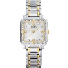 Bulova 98R112 Watch Diamond Ladies - MOP Dial Stainless Steel Case Quartz Movement