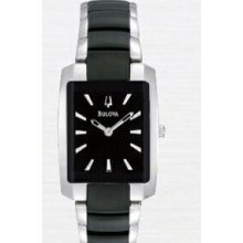 Bulova Curved Crystal Ladies Stainless Steel Ladies` Watch