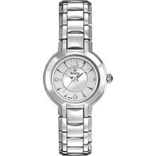 Bulova Ladies Fairlawn Dress Stainless Steel Silver White Dial Watch 96l147