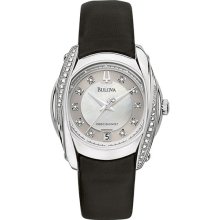 Bulova Ladies Precisionist Tanglewood Quartz Mother Of Pearl Dial Diamonds Satin Strap 96R140