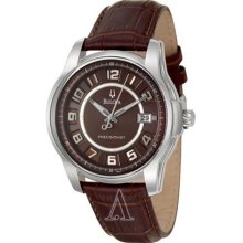 Bulova Men's Marine Star Brown Dial And Strap Quartz Watch 98b128