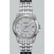 Bulova Precisionist Langford Ladies` Stainless Steel/ Mother Of Pearl Watch