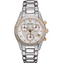 Bulova Womens Diamond-Accent Two-Tone Watch