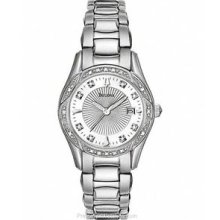 Bulova Womens Diamond Watch - Stainless Steel - White Mother of