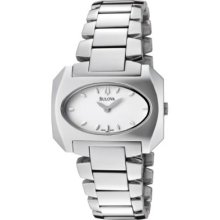Bulova Women's Swiss Quartz White Dial Stainless Steel Bracelet Watch