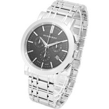 Burberry Men's Chronograph Stainless Steel Case and Bracelet Black Dial Date Display BU1366