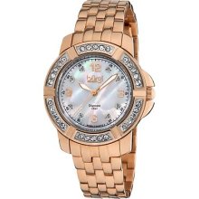 Burgi Women's Bur069rg Stainless Steel Diamond Bracelet Rose Gold Watch $495